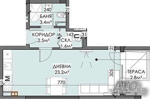 Едностаен апартамент - Нов обект в жк. Сарафово