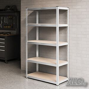 Професионален метален стелаж HÖGLER 205x120x45 см - 5 Рафта, до 880кг, регулируема височина