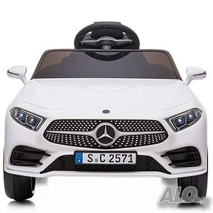 Бяла акумулаторна кола Mercedes Benz CLS350 с кожена седалка 12V