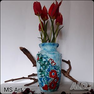 Ваза #mixed #media - ръчно декорирана!