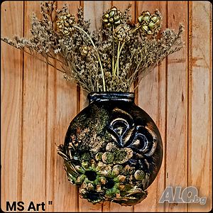 Ваза за стена #mixedmedia! Ръчна изработка!