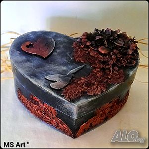 Сърце! Кутия за бижута #mixedmedia! Ръчна изработка!