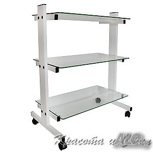 Козметична количка със стъклени рафтове КК001