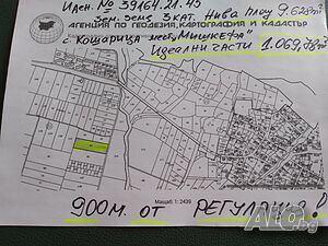 Самостоятелен парцел с граници, реални части ед1.069,78 м2. Може да се строи! Продажба 1070 кв.м Пред регулация Без ток Без вода | Парцели за застрояване, Инвестиционни проекти | Кошарица