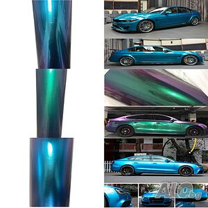 Фолио за облепяне зелен/син/тюркюаз металик 1.52m x 1m GL05