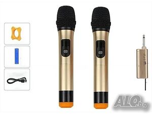 Комплект 2бр. безжични микрофони с дисплей WVNGR WG-200II
