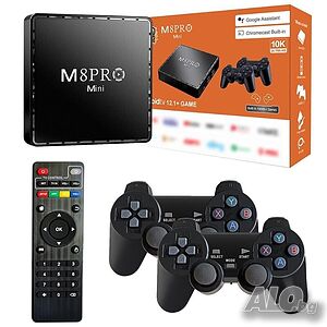 Конзола M8 Pro Android TV + два джойстика и дистанционно, 10000+ игри