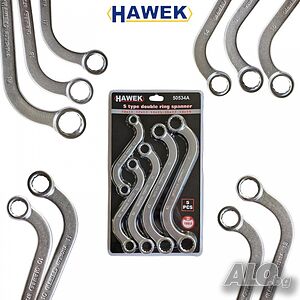 Звездогаечни S-образни ключове 10 - 19 мм 5 части HAWEK
