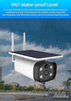 Full HD 2MP 1080p Водоустойчива камера Wifi соларна безкабелна