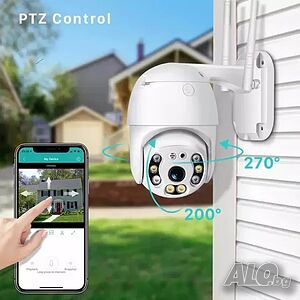 Безжична външна въртяща с 2 антени WIFI Full HD IP camera камера 5MP