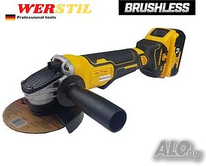 Акумулаторен безчетков ъглошлайф Werstil 88V 5,0 Ah + 2 бат