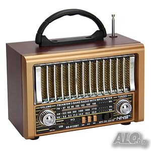 Класическо дървено радио NNS NS-8070BT Акумулаторно радио с Usb SD Tf Mp3 Player