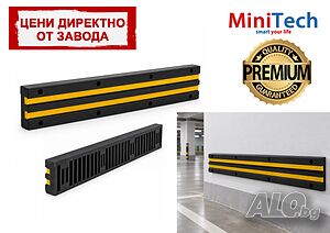 Гумен протектор за стена Crash Cushion 100 см - паркинг, гараж, склад