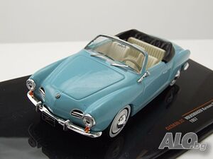 Volkswagen Karmann Ghia Cabrio 1955 - мащаб 1:43 на ixo моделът в нов в PVC дисплей-кейс VW