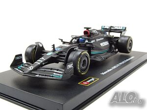 Mercedes-Benz AMG F1 W12 EQ Power n.77 Valtteri Bottas Helmet 2021 - 1:43 на bBurago в PVC дисплей