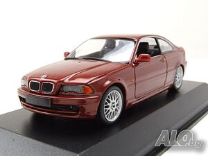 BMW 3er E46 Coupe 1999 - мащаб 1:43 на Maxichamps моделът е нов в PVC дисплей-кейс