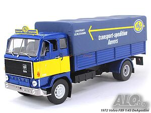 Volvo F89 бордови с тента 1972 - мащаб 1:43 на DeAgostini моделът е нов в кутия