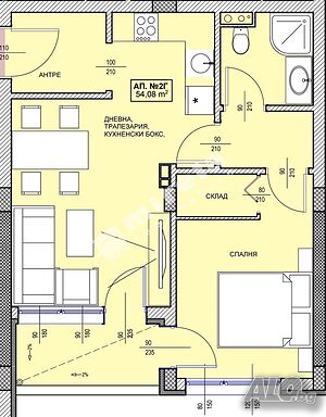 Двустаен апартамент, 64.60 кв.м, област Бургас, гр. Поморие, ул. Тутхон
