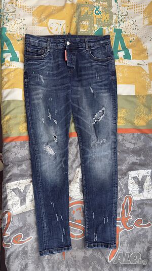 Мъжки дънки Dsquared2 ICON Milano Italy - размер 50, slim fit, distressed style