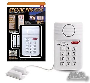 аларма за врата, с 3 настройки, клавиатура за сигурност с паник бутон secure pro