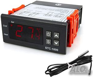 Температурен контролер, термостат с 1 сензор, терморегулатор на 24V 10A STC-1000-24V