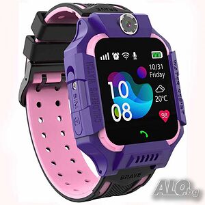 Водоустойчив детски GPS смарт часовник PURPLE с вградена камера