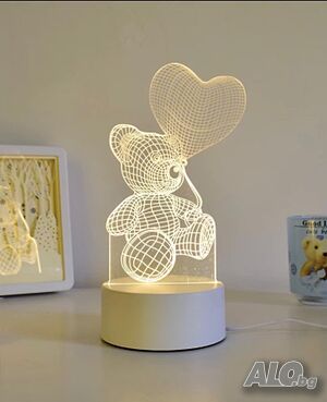 Холограмна 3D LED нощна лампа