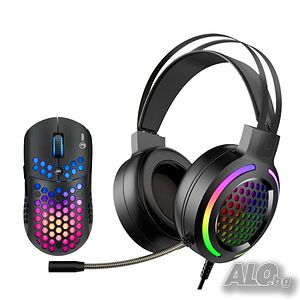 Геймърски комплект Marvo COMBO MH01 2-in-1, RGB, Черен