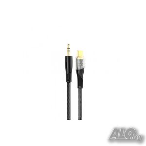 Аудио кабел XO Clear NB-R241B, USB-C към 3.5 мм жак, 1.0 м, черен