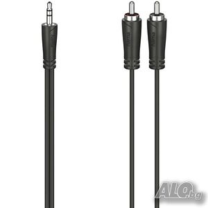 Кабел Hama - 3.5 mm/2x RCA, 1.5 m, черен