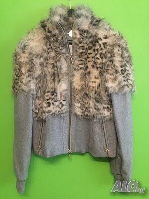 Дамско италианско яке с кожа от заек, размер М, марка Roberta Вlagi