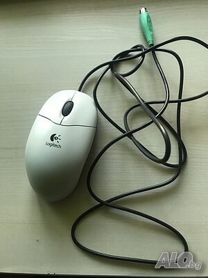 Компютърна мишка Logitech, модел M-SBF56, бяла, кабелна (USB), с два бутона и скрол