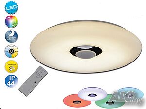НОВ! LED плафон с Bluetooth тонколона NAVE Nashville (RGB, Димируем, IP44) - Ø40 см