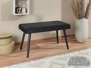 НОВИ! Пейка тапицирана кадифе 78x38x43см до 110кг бор MDF