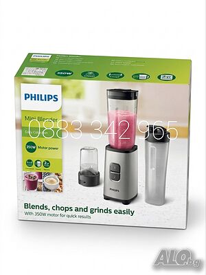 НОВИ! Блендер Philips с чаша и приставка чопър