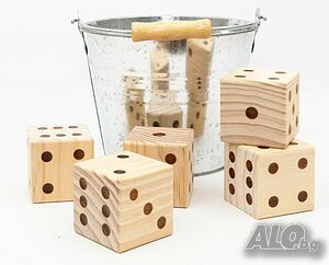 НОВИ! Големи дървени зарове Генерал, Yahtzee, Йетзи / Garden Edition