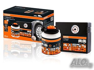 НОВИ! Компресор и TYREseal KIT упътнител за спукани гуми Osram OTSK4