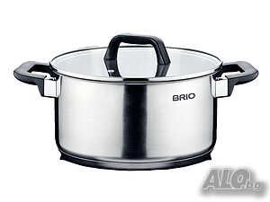 НОВИ! Тенджера с капак 4л Brio Metallica индукция 22х11см