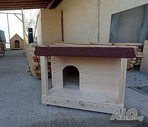 Голяма дървена къща за котки с веранда, къща колиба за коте куче, домашен любимец семейство котки