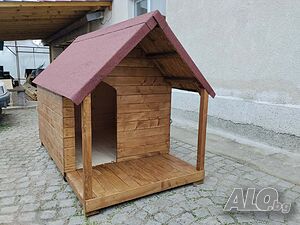 Дървена къща за големи кучета Алабай Кане Корсо големи породи кучета, кучешка колиба къща куче