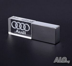 32 гб. Светеща стъклена флашка Ауди, Audi