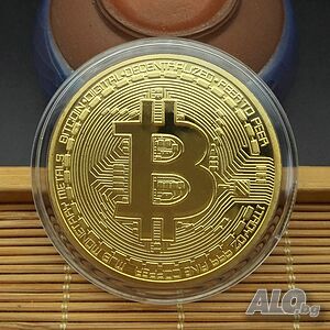 Монета Биткойн, Bitcoin, предпазна капсула, защитна кутия