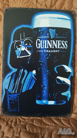 Метална табела на бира Гинес Guinness Darth Vader Star Wars