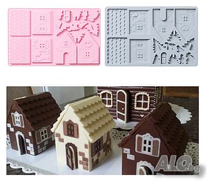 Силиконов молд 3D къща, декорация на торта фондан шоколад