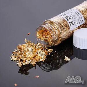 Златно фолио в шише, бутилка за декорация, декупаж