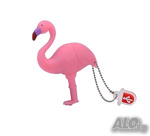 Флашка 32 гб Розово Фламинго, USB птица Фламинго