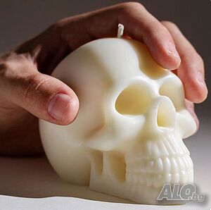 Силиконов молд Череп за свещи, декорация на торта фондан епоксидна смола 3D свещ череп кости скелет