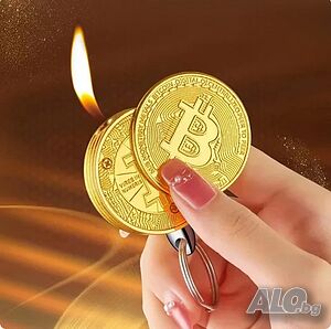 Запалка във форма на монета Биткойн, Bitcoin