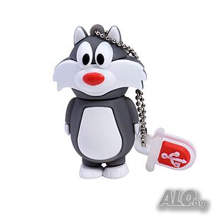 Флашка 32 гб Сива котка, USB малко коте котешка лапа, котенце