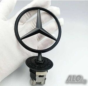 емблема мерцедес черна гланц Mercedes 44mm мерник